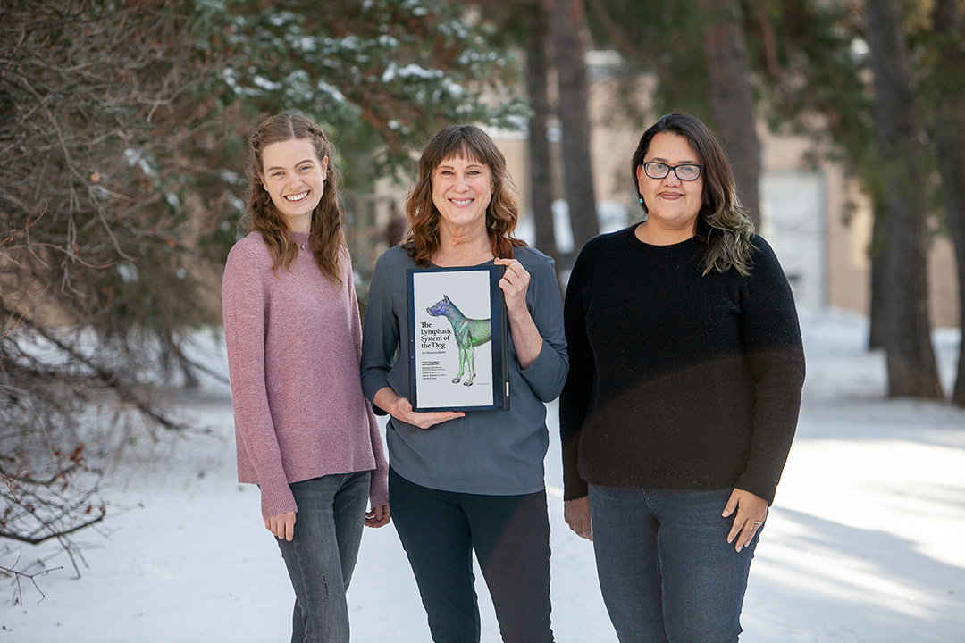 Left to right: Dr. Leonie Bettin, Dr. Monique Mayer and USask instructional designer Kristine Dreaver-Charles. Photo: Christina Weese.